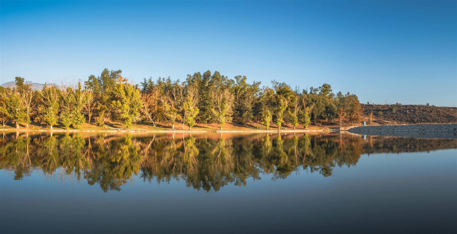 Peaceful lake scene near Lake Forest, California